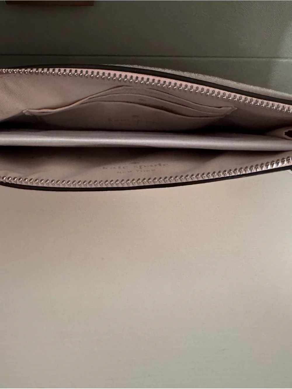 kate spade Light Pink Leather Zip Clutch